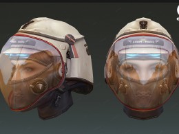 一个可拆分的太空女头盔